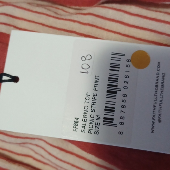 NWT Faithful the Brand Salerno Crop Off The Shoulder Stripe Top - Picture 10 of 10